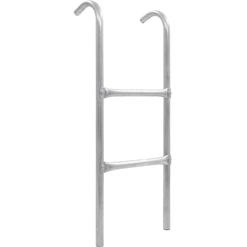 foto del prodotto scaletta per trampolino 2 gradini in acciaio argento 72 cm adatto per altezza di 65 cm vidaxl