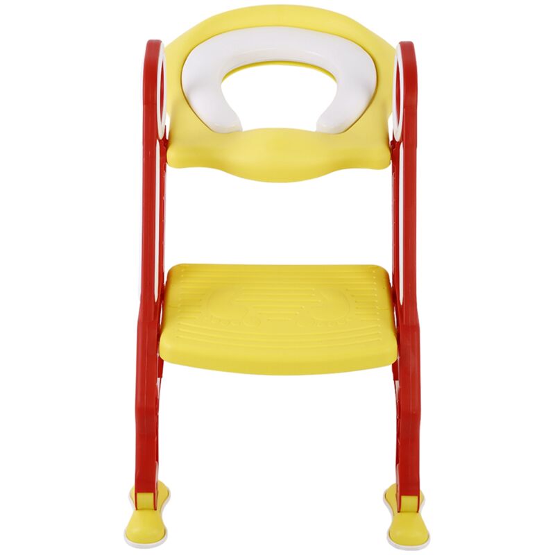 foto del prodotto scaletta per wc morbida per bambini, seggiolino di sicurezza regolabile per vasino rosso giallo eosnow