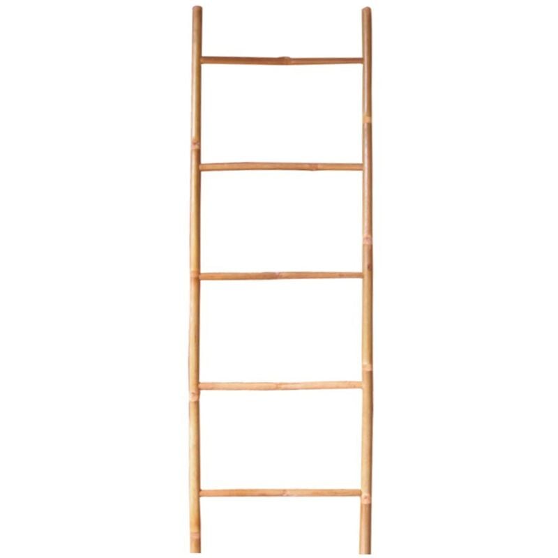 foto del prodotto scaletta pieghevole 5 gradini in bamb resistente e leggero per casa e ufficio, 150 cm