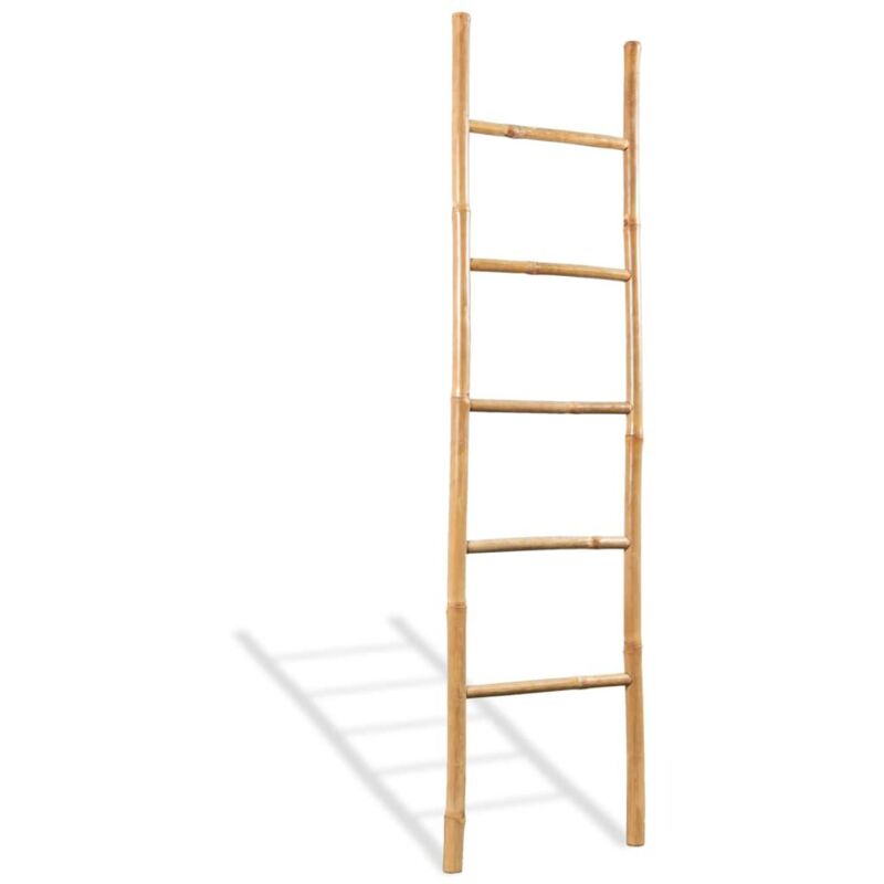 foto del prodotto scaletta porta asciugamani 5 pioli bagno in bamb 150 cm