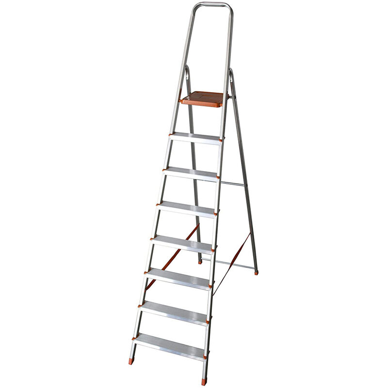 foto del prodotto scaletto in alluminio eurodomus normal 8 gradini facal fino a 2,53 mt