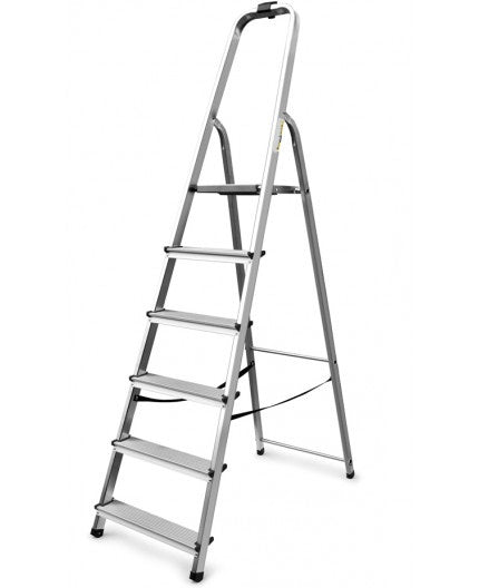 foto del prodotto scaletto scala richiudibile 6 gradini portata max 125 kg in alluminio