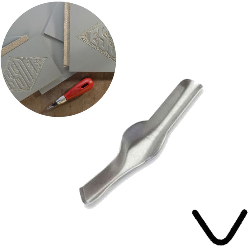 foto del prodotto scalpello per linoleum 1pz essdee per stampa in rilievo su linoleum lama in acciaio n.2