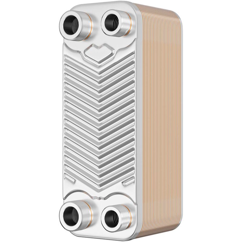 foto del prodotto scambiatore a piastre saldobrasate in acciaio inox, 50 piastre, max 90 kw - wiltec