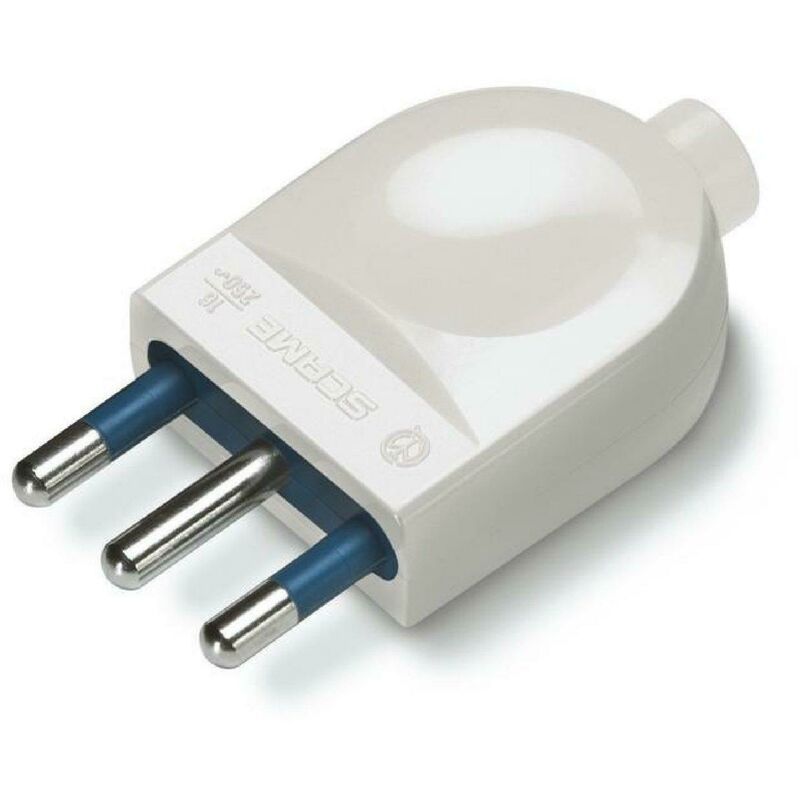 foto del prodotto scame spina mobile con contatto di terra blueline 2p t 16a bianca 106.3003