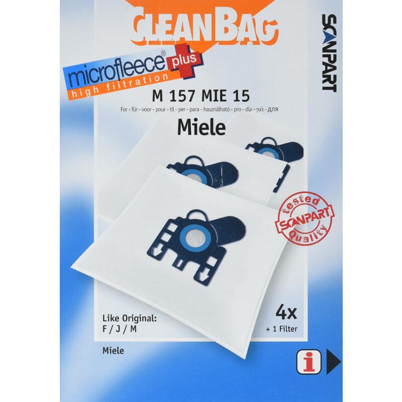 foto del prodotto scan part m 157 mie 15 sacchetti per aspirapolvere miele f j m