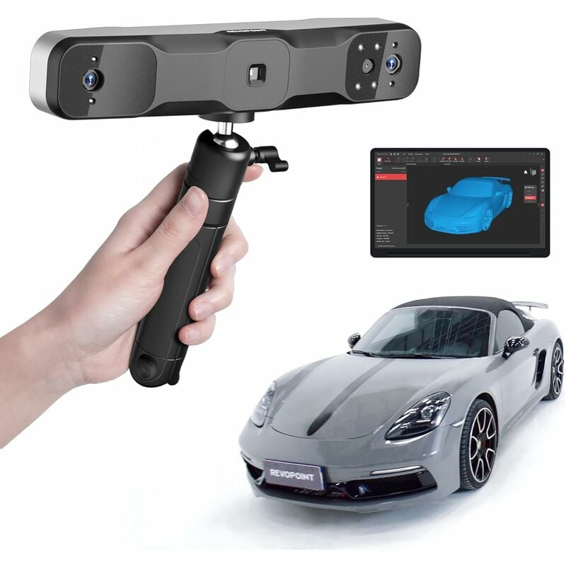 foto del prodotto scanner 3d revopoint range 2 precisione 0,1 mm scanner portatile per modelli 3d telecamera rgb integrata adatto a scansioni corpo e viso, reverse
