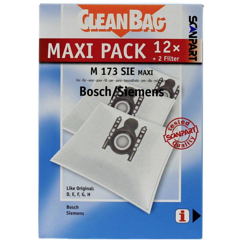 foto del prodotto scanpart maxipack kompatibel mit bosch siemens typ d,e,f,g,h 2687438173 sacchetto aspirapolvere
