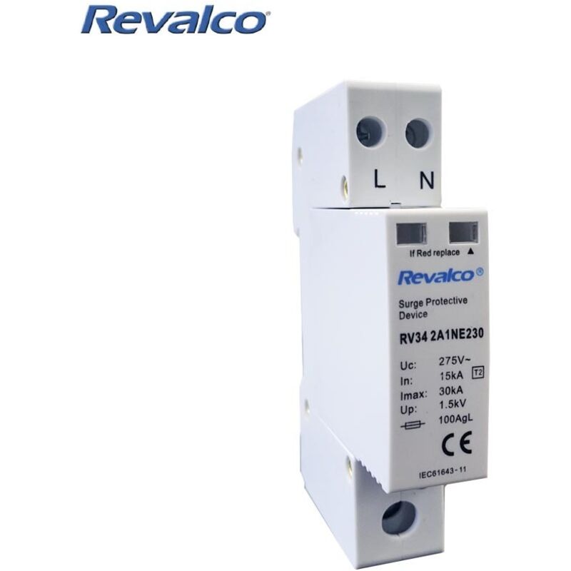 foto del prodotto scaricatore di sovratensione 1p n 30ka 275v transitorio 1 modulo termoretraibile 