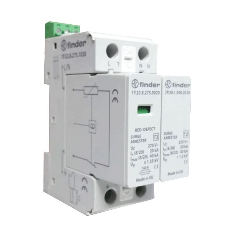 foto del prodotto scaricatore di sovratensione spd 2p 20ka 7p.22.8.275.1020 - finder