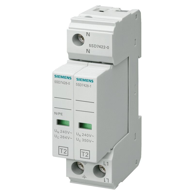 foto del prodotto scaricatore siemens bipolare spd 2p 40ka classe 2 5sd74220