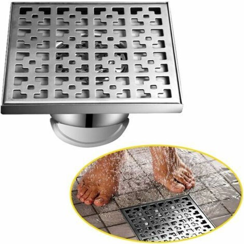 foto del prodotto scarico a pavimento esterno scarico a pavimento per doccia scarico a pavimento per drenaggio argento 20 20 cm lablanc