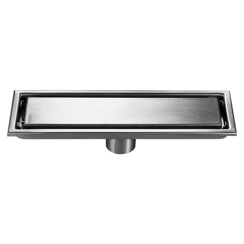 foto del prodotto scarico a pavimento invisibile in acciaio inossidabile 304 ispessito scarico a pavimento per doccia rettangolare con superficie spazzolata 10x20cm