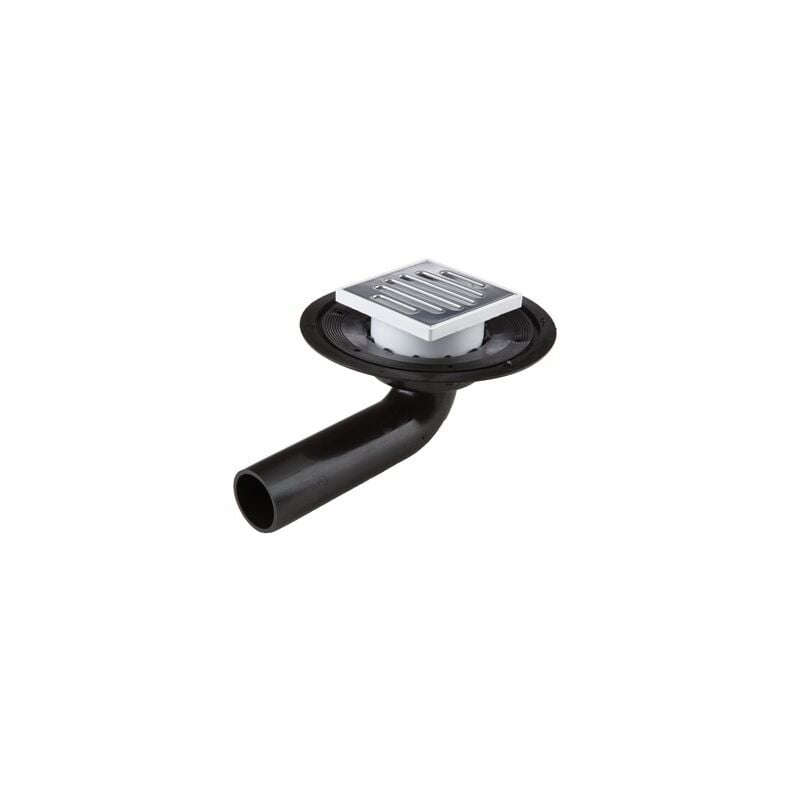 foto del prodotto scarico curvo per terrazzo dn 50 pe hd nero saldabile, regolabile h. 25 mm m697