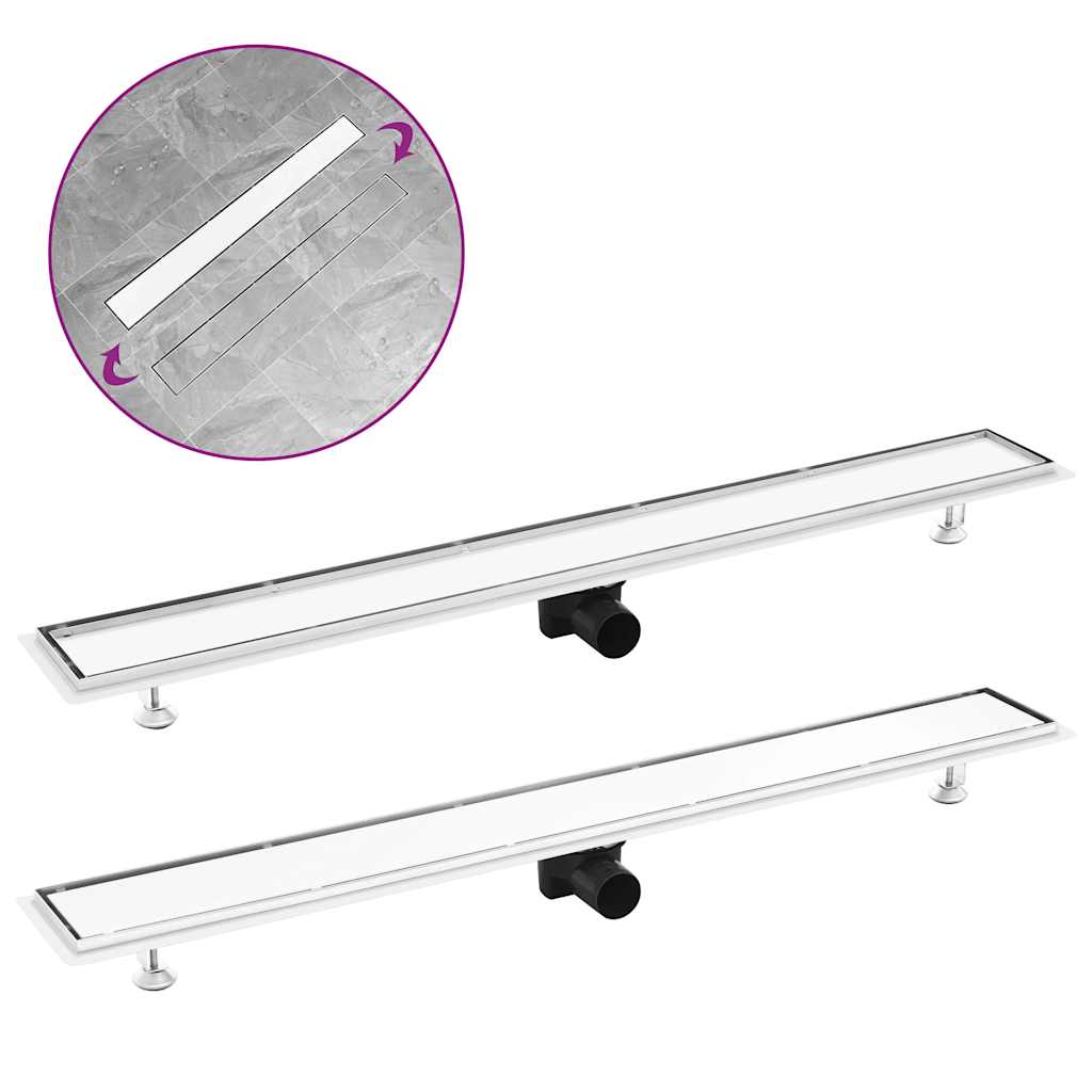 foto del prodotto scarico doccia 2 in 1 con copertura 103x14 cm in acciaio inox cod mxl 42734
