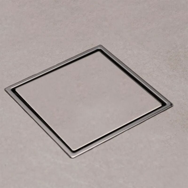 foto del prodotto scarico doccia a pavimento 15x15 cm con canalina piastrellabile quadrata e sifone acciaio inox