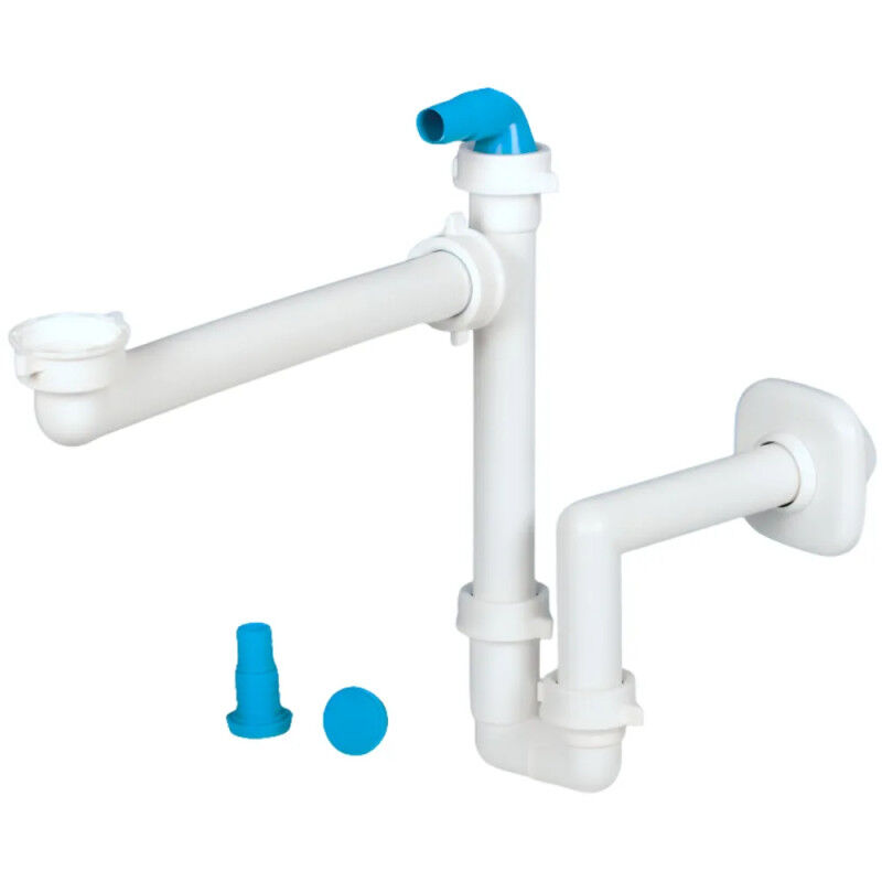 foto del prodotto scarico per lavabo, sifone salvaspazio con attacco per lavatrice, 32 mm