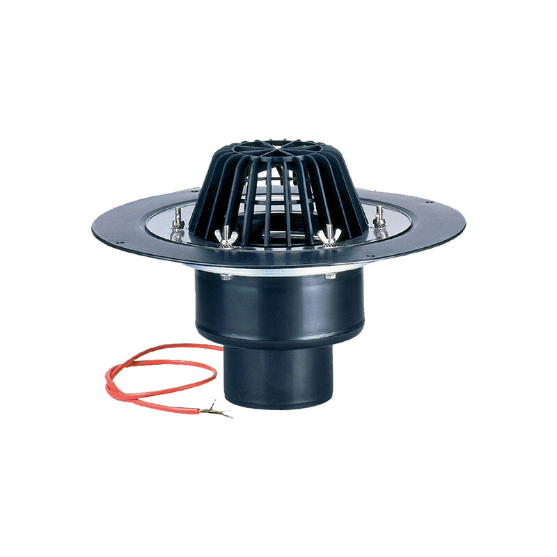foto del prodotto scarico terrazzi dn110, sistema di fissaggio per impermeabilizzazione, griglia plastica raccoglifoglie, dispositivo di riscaldam