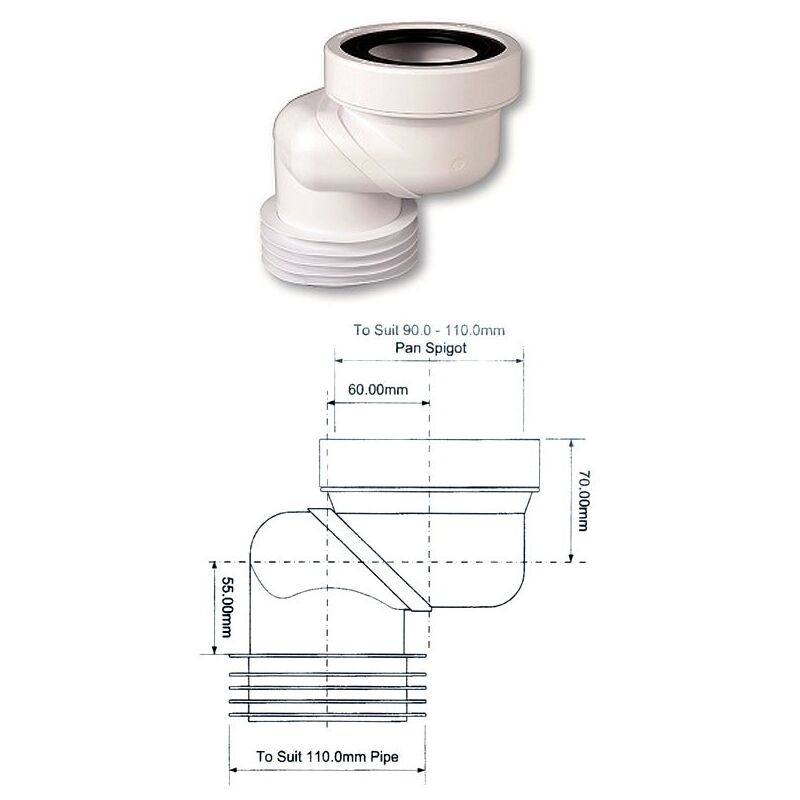 foto del prodotto scarico wc eccentrico cm.6 234200pb6