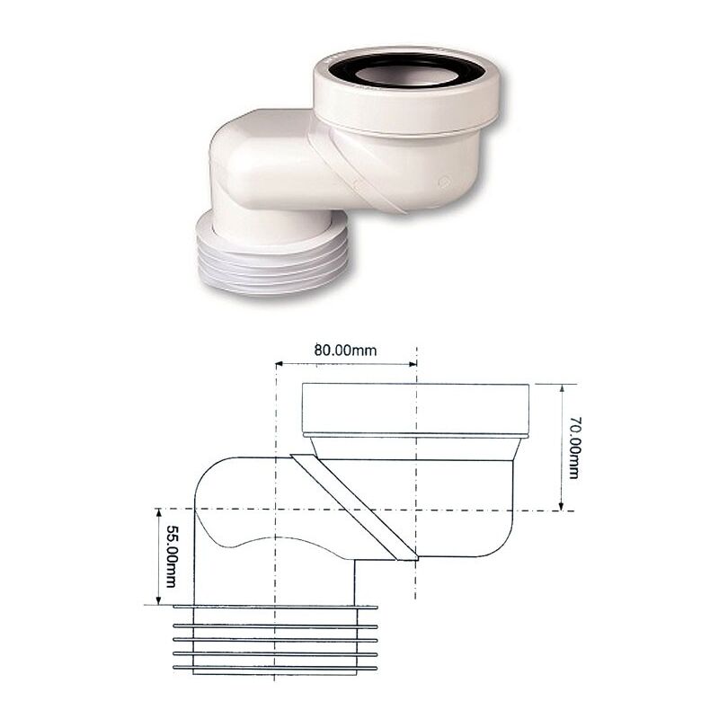 foto del prodotto scarico wc eccentrico cm.8 234200pb8