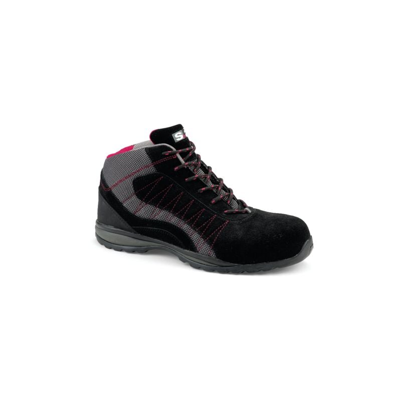 foto del prodotto scarpa alta levant s1p s 24 bossi industrie pelle scamosciata nera tela grigia taglia 44 5222 44