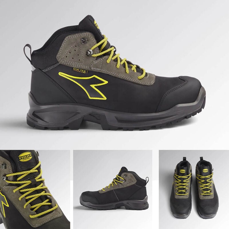 foto del prodotto scarpa antinfortunistica alta nero grigio acciaio scarpe antinfortunistiche da lavoro diadora utility sport diatex mid s3 wr ci src 42