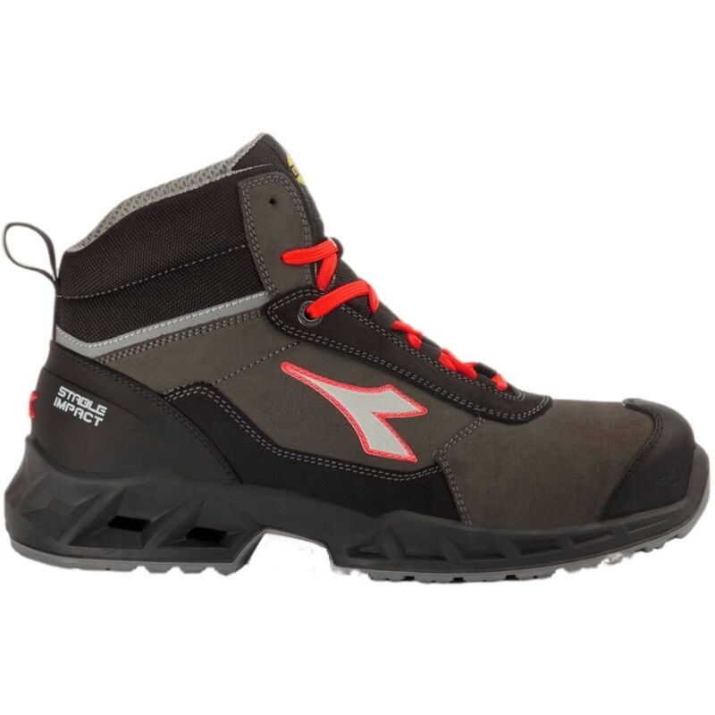 foto del prodotto scarpe alte diadora utility shark stable leat s3, misura 45 nero rosso
