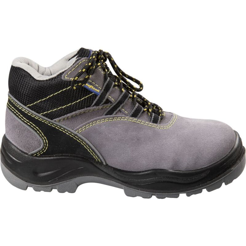 foto del prodotto scarpe antinfortunistiche alte con metallo s1p in pelle scamosciata colore nero e grigio taglia 37 goodyear