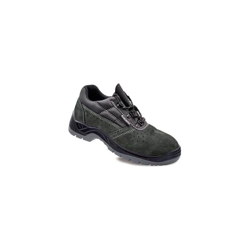 foto del prodotto scarpe antinfortunistiche in crosta traforata grigio scuro s1p src taglia 35 pelle nera