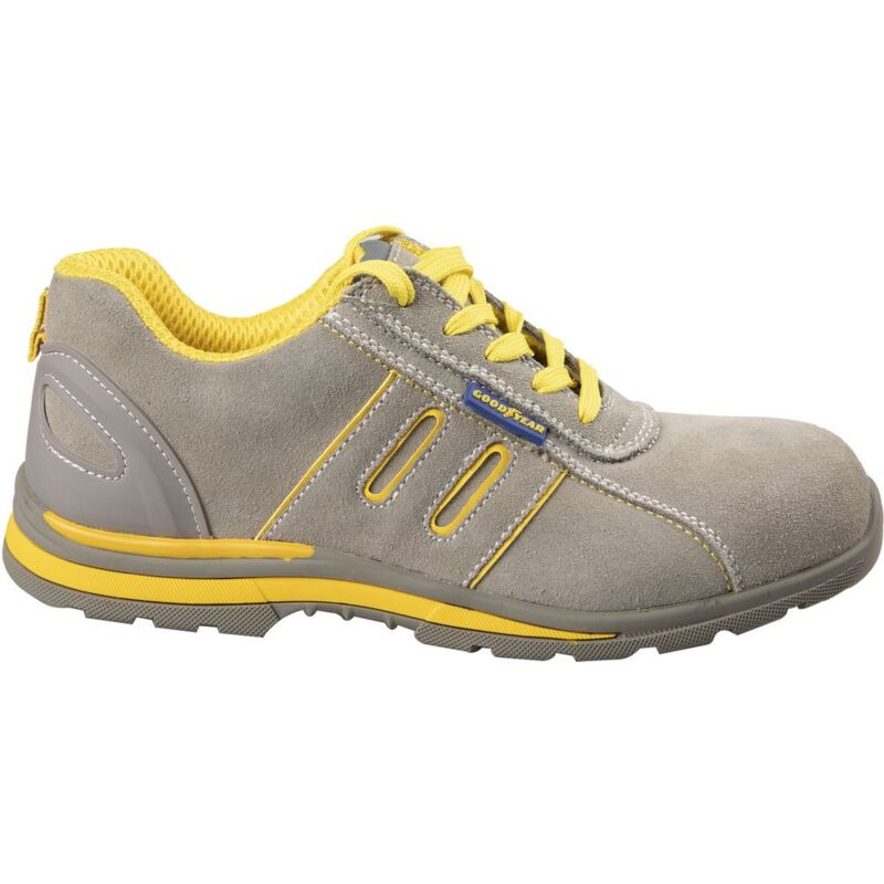 foto del prodotto scarpe antinfortunistiche metal free in pelle scamosciata s1p numero 39 grigio giallo goodyear