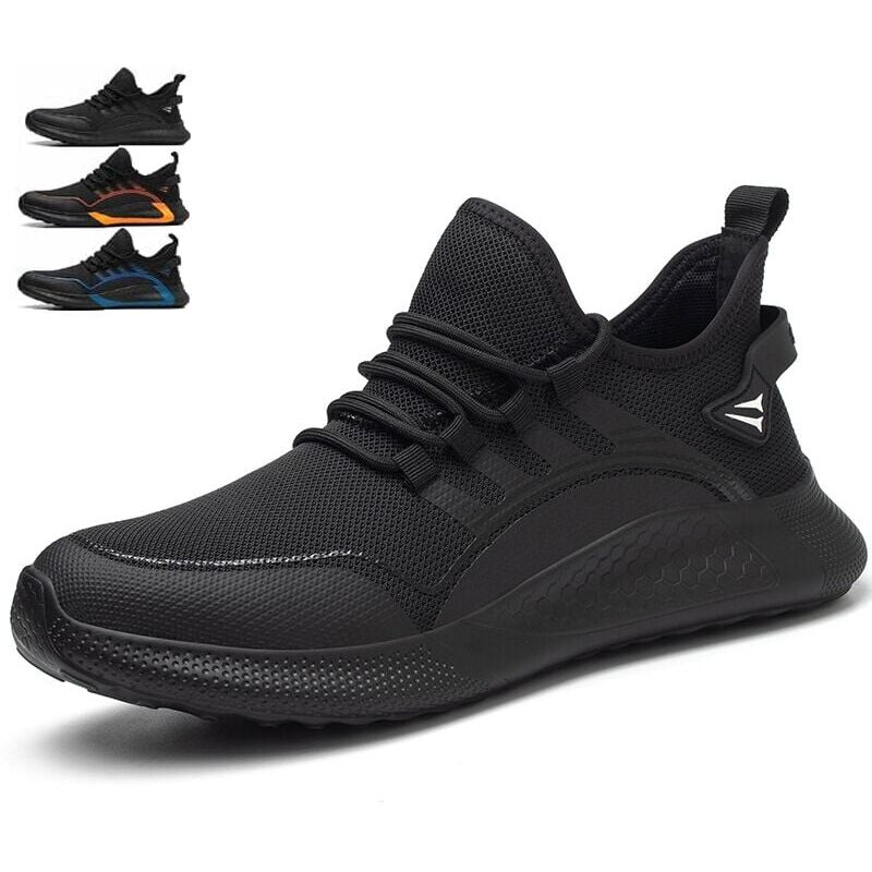 foto del prodotto scarpe antinfortunistiche per uomo e donna, antiurto, antiperforazione, traspiranti e leggere, scarpe da lavoro con puntale in acciaio, nere, taglia