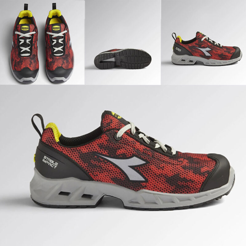 foto del prodotto scarpe antinfortunistiche scarpa antinfortunistica shark stable impact low s1p src esd nero rosso diadora utility 41