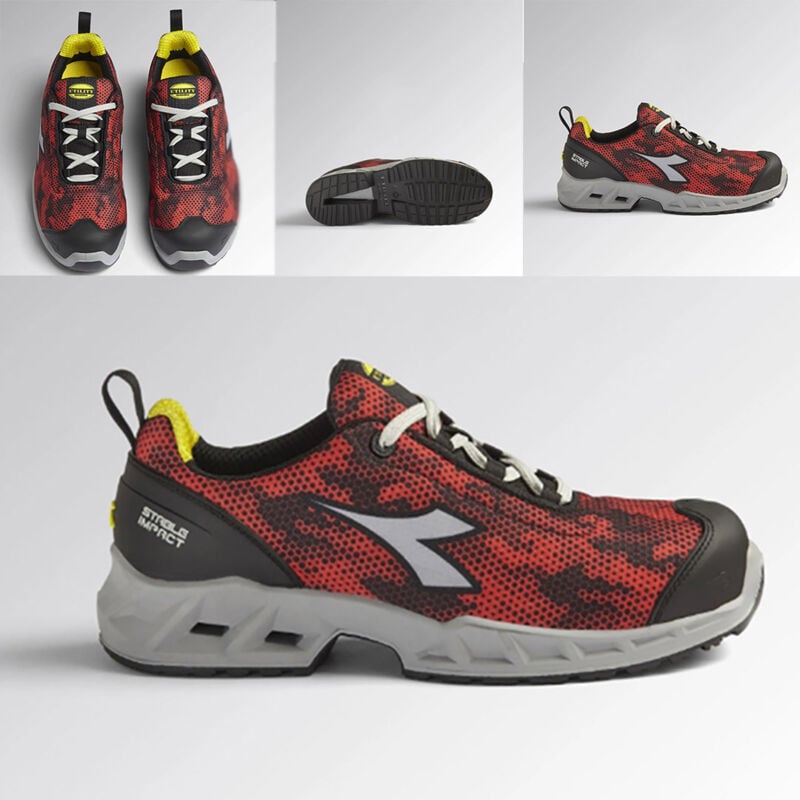 foto del prodotto scarpe antinfortunistiche scarpa antinfortunistica shark stable impact low s1p src esd nero rosso diadora utility 42