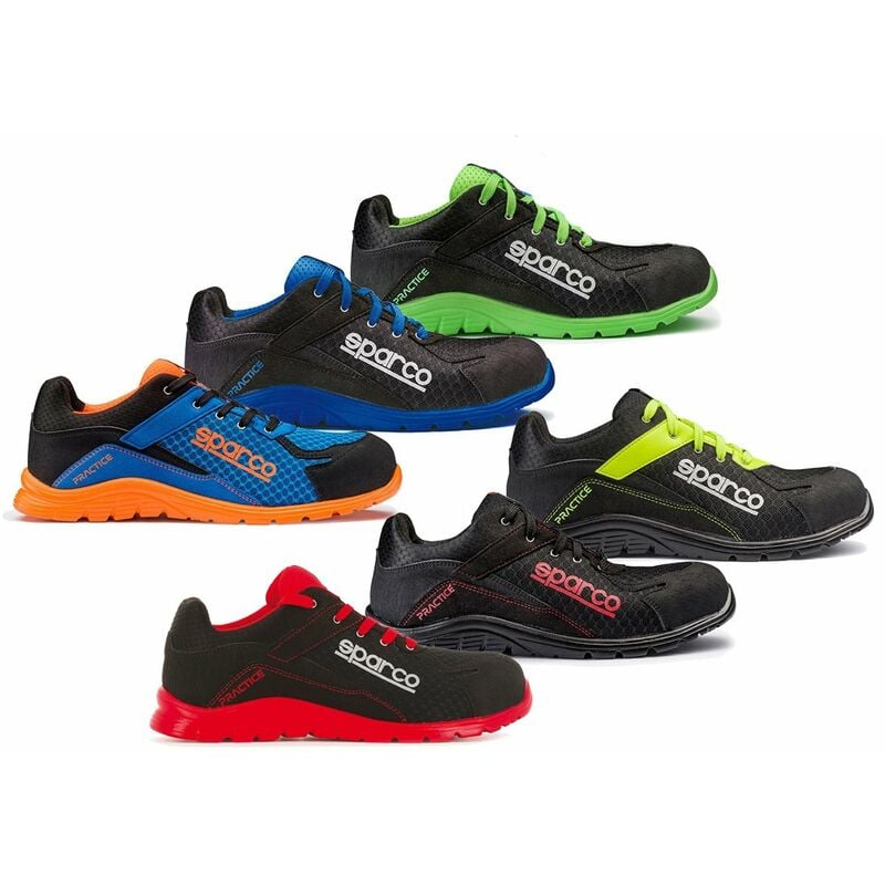 foto del prodotto scarpe antinfortunistiche sparco practice s1p src 39 blu e arancione