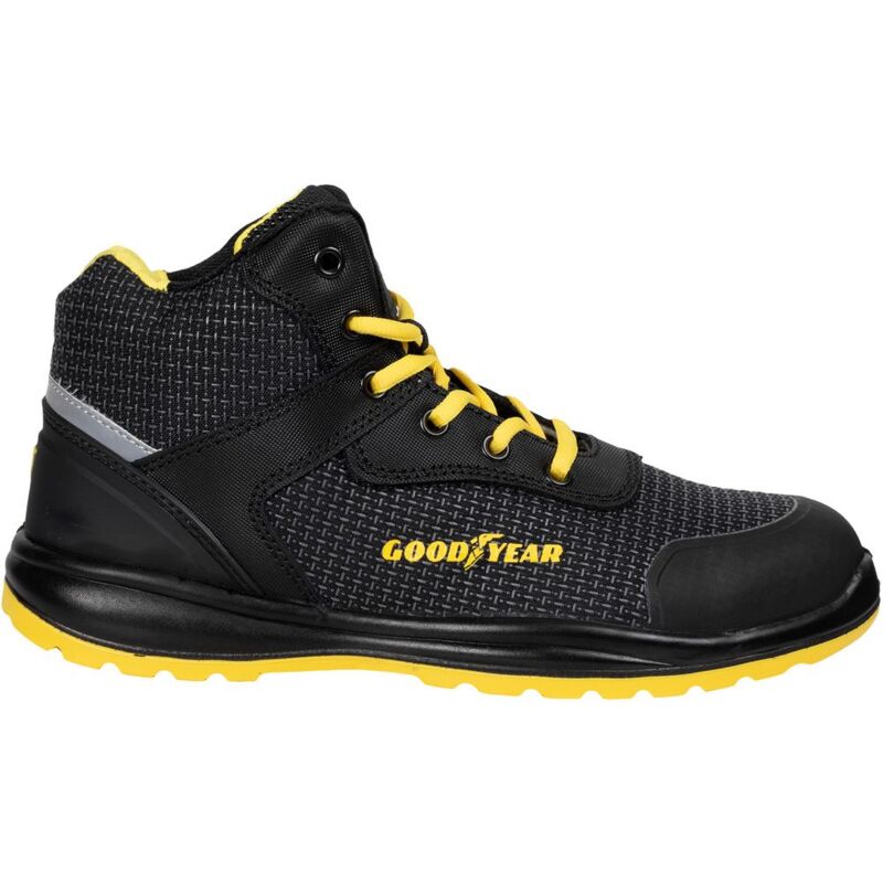foto del prodotto scarpe antinfortunistiche traspiranti nere, sicurezza sul lavoro,modello alto, categoria s3 taglia 47