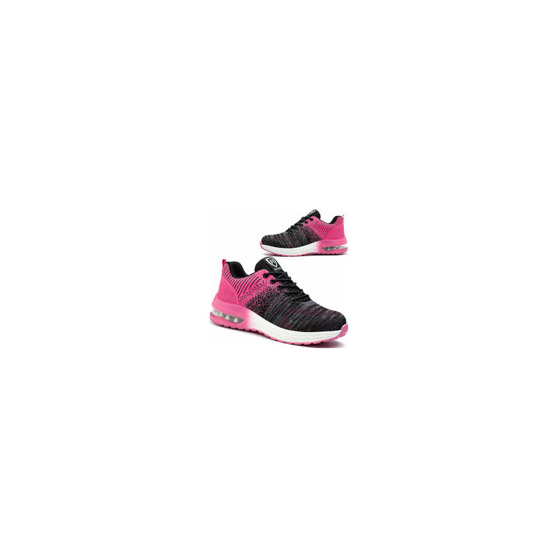 foto del prodotto scarpe antinfortunistiche uomo donna sneaker antinfortunistica leggera scarpa da lavoro comoda e traspirante con puntale in acciaio nero rosa taglia