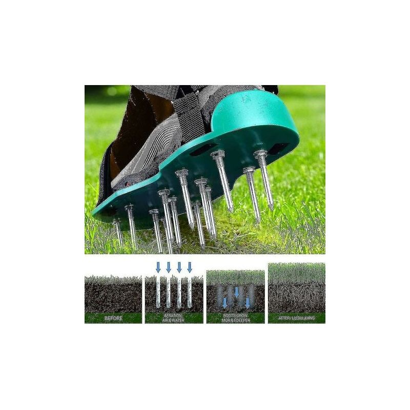 foto del prodotto scarpe arieggiatore per prato con punte e cinturini arieggiatore per prato regolabile, 42 mm