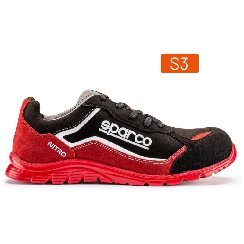 foto del prodotto scarpe basse sparco nitro s24 s3 - rosso e nero - misura 47 - nitro 07522 rsnr - 47