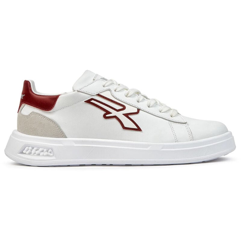 foto del prodotto scarpe basse urban bianca in pelle con punta traforata suola antiscivolo in poliuretano e inserto infinergy 43