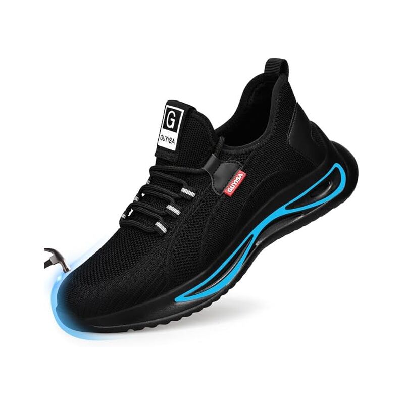 foto del prodotto scarpe da uomo con punta in acciaio, scarpe antinfortunistiche leggere e comode con punta in acciaio scarpe da lavoro da costruzione indistruttibili per uomo scarpe da tennis traspiranti con punta in