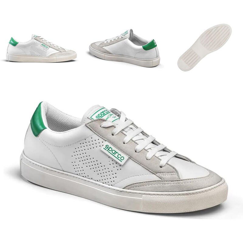 foto del prodotto scarpe sneakers s time bianco verde smart casual bianche verdi sparco 45