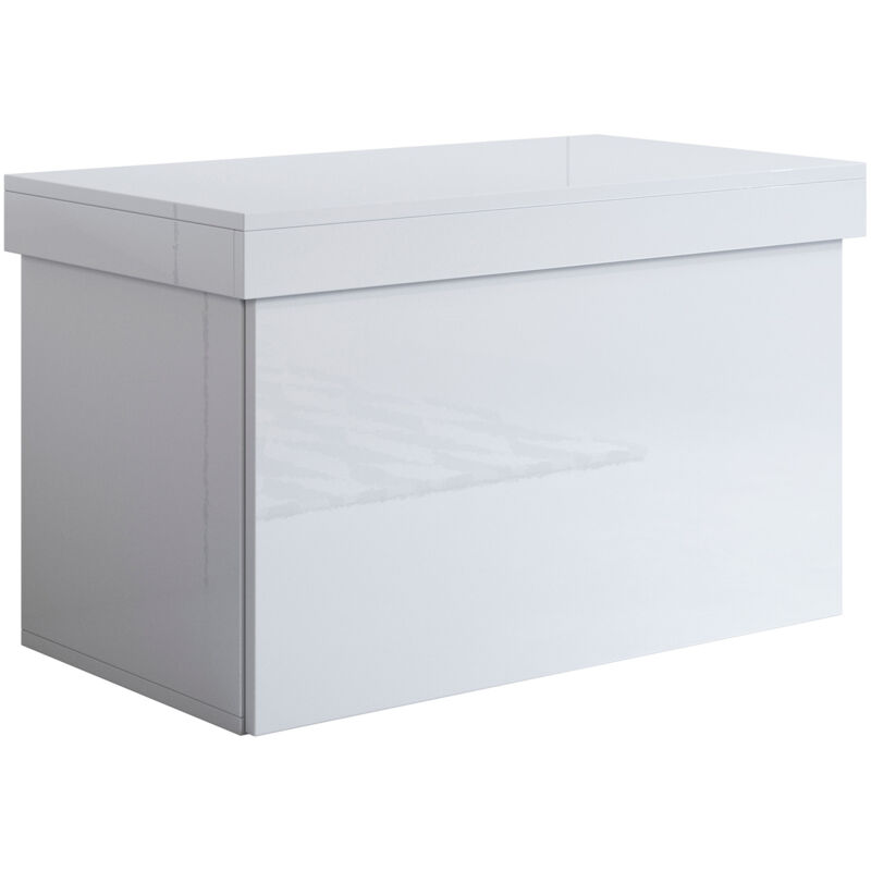 foto del prodotto scarpiera 1 cassetto salvaspazio portascarpe panca scarpiera pouf baule 75x44x46cm modello dorian bianco finitura lucida