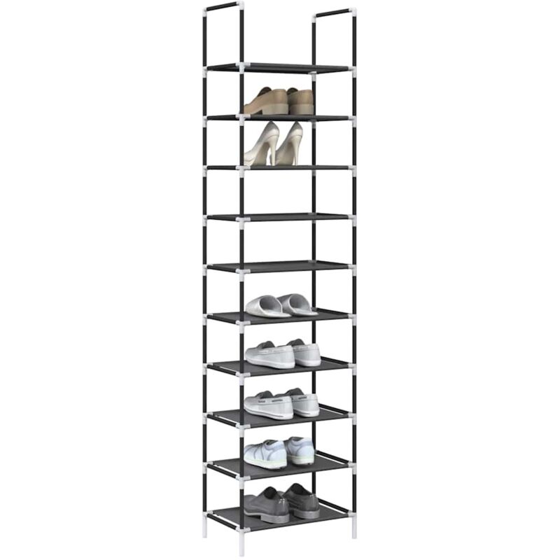 foto del prodotto scarpiera 10 ripiani nera 44x28x180 cm in tessuto non tessuto - vidaxl