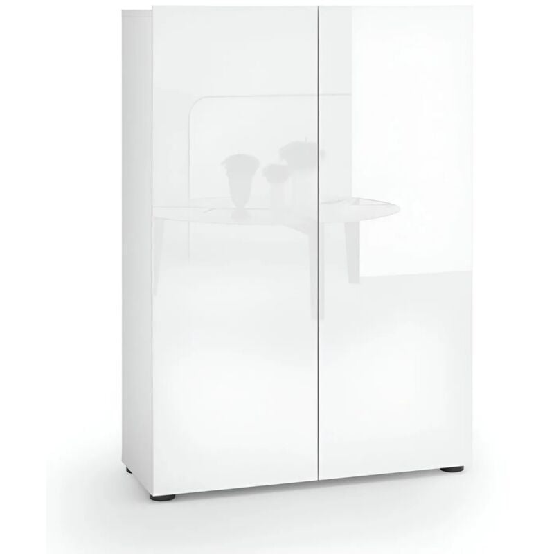 foto del prodotto scarpiera 2 ante 80x34x114h cm bianco lucido per ingresso