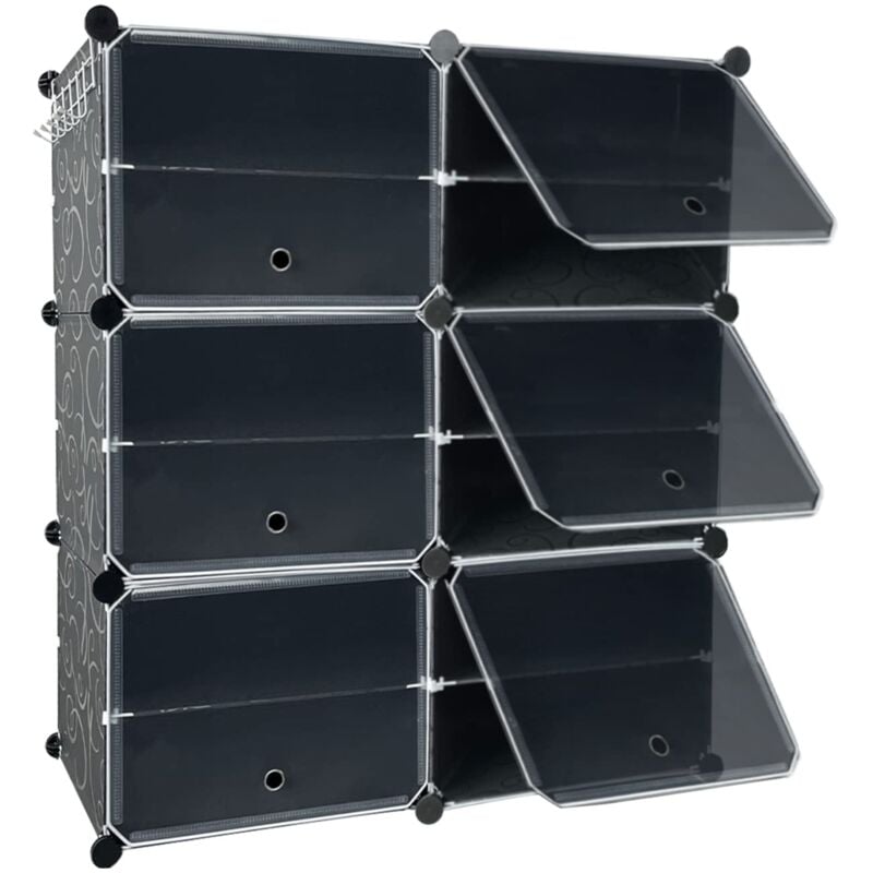 foto del prodotto scarpiera 26 livelli scarpiera fai da te scarpiera in plastica pp 12 scomparti con porta scarpiera modulare salvaspazio per l ordinamento delle
