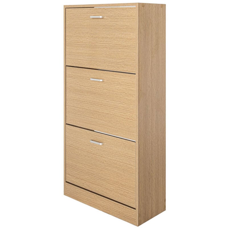foto del prodotto scarpiera 3 ante 63x115 cm in legno rovere