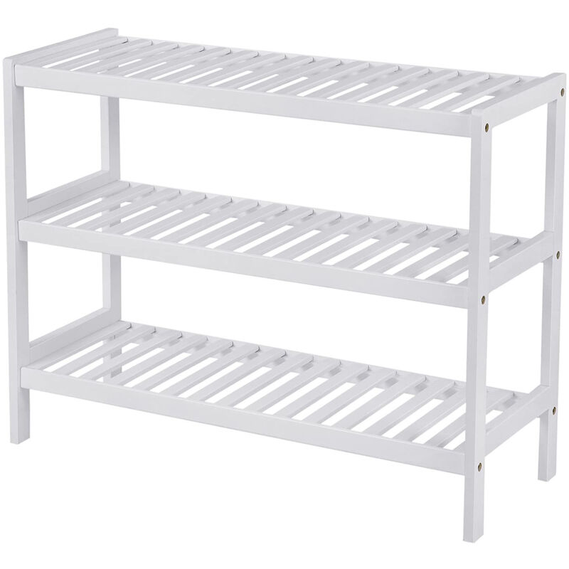 foto del prodotto scarpiera 3 livelli in bamb bianco l70 cm