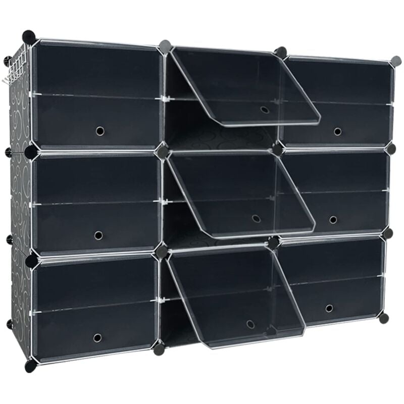 foto del prodotto scarpiera 36 livelli scarpiera fai da te scarpiera in plastica pp 18 scomparti con porta scarpiera modulare salvaspazio per l ordinamento delle