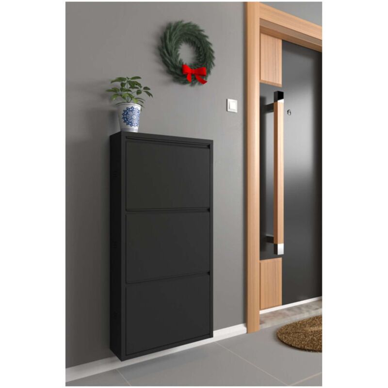 foto del prodotto scarpiera 3a metallo cm 50x15x104 nero