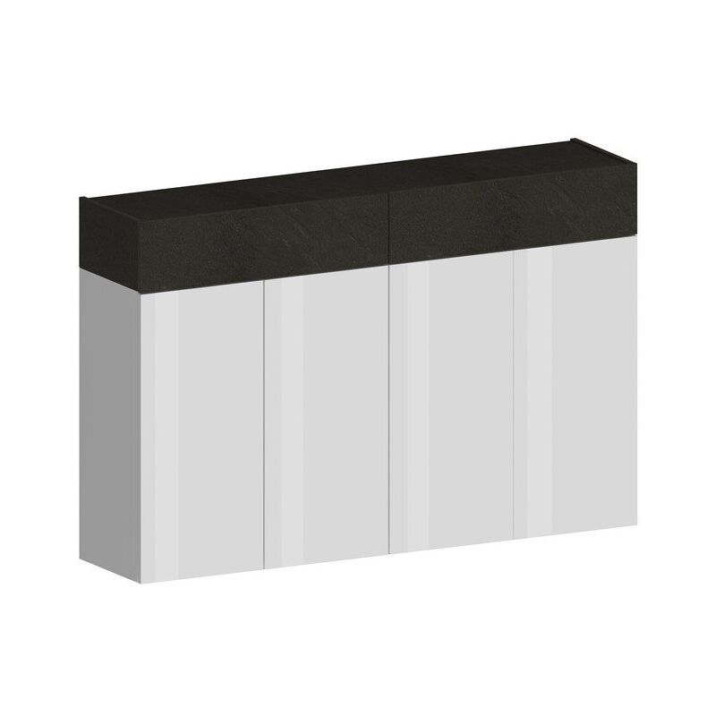foto del prodotto scarpiera 4 ante 2 ripiani 152x35x100cm horizon colore bianco laccato lucido report